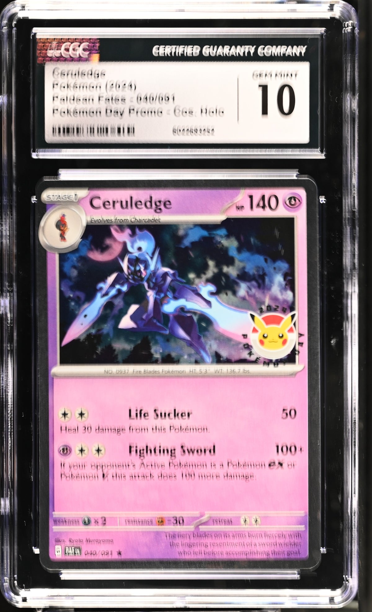 2024 Ceruledge #040/091 CGC Gem Mint 10 (front)