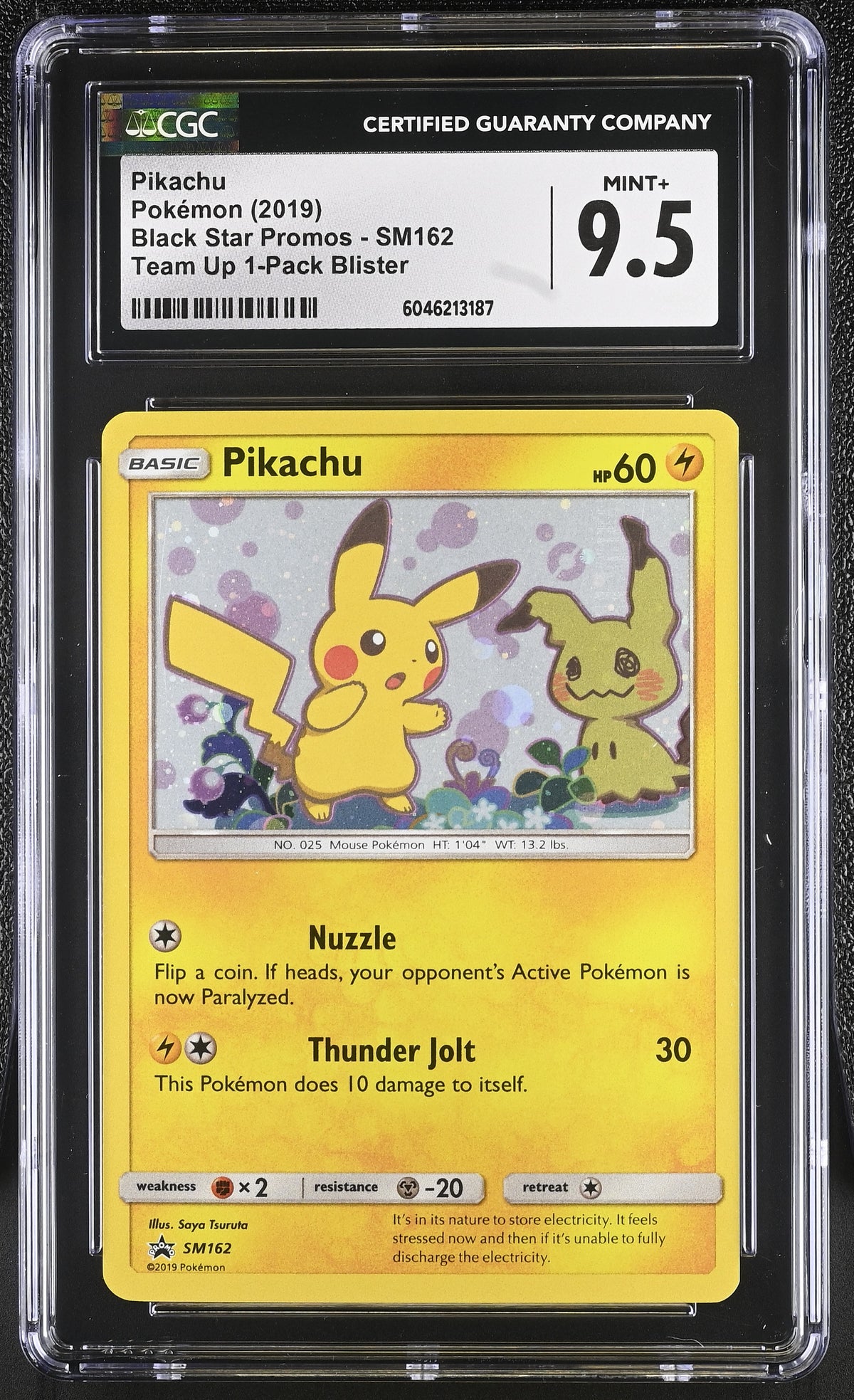 2019 Pikachu #SM162 CGC Mint+ 9.5 (front)