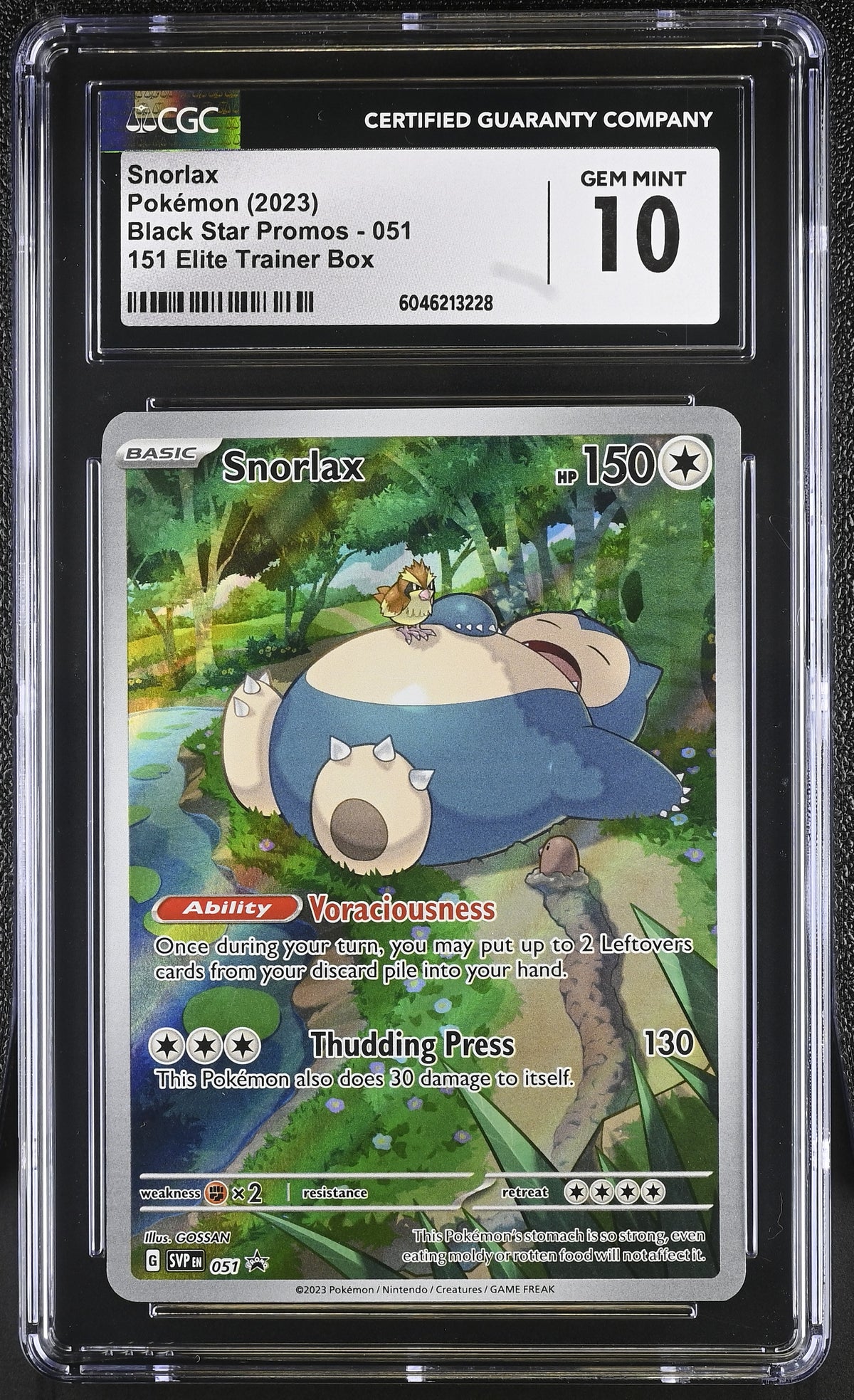 2023 Snorlax #051 CGC Gem Mint 10 (front)