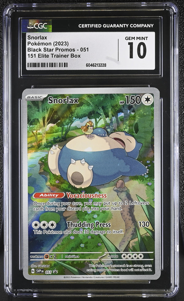 2023 Snorlax #051 CGC Gem Mint 10 (front)