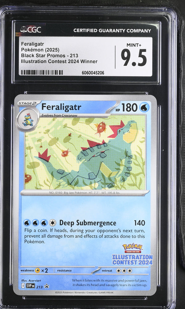 2025 Feraligatr #213 CGC Mint+ 9.5 (front)