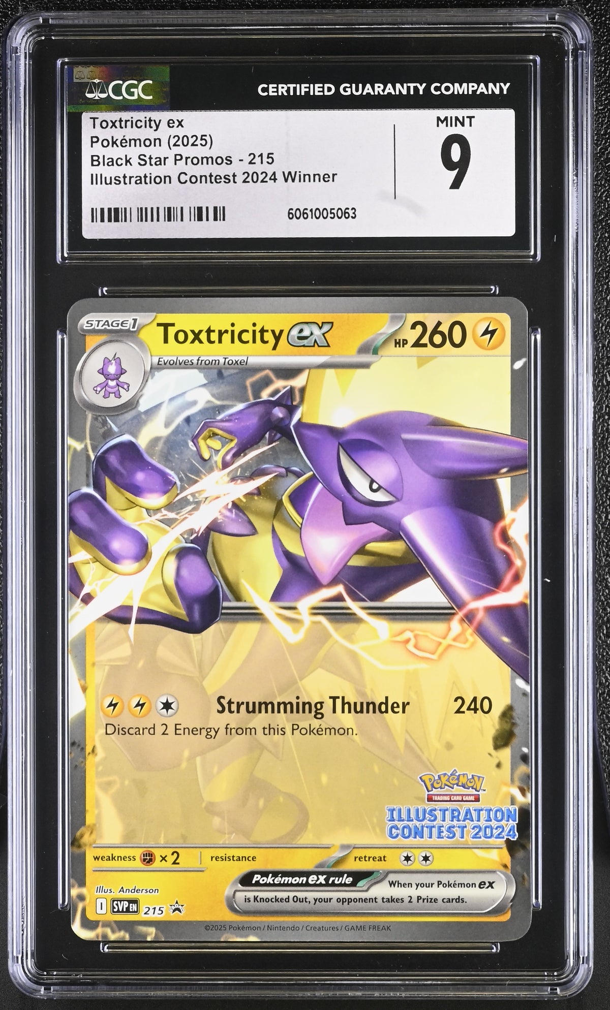 2025 Toxtricity ex #215 Illustration Contest 2024 Winner CGC 9 (front)