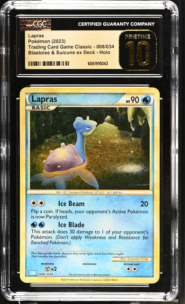 2023 Lapras #008/034 CGC Pristine 10 (front)