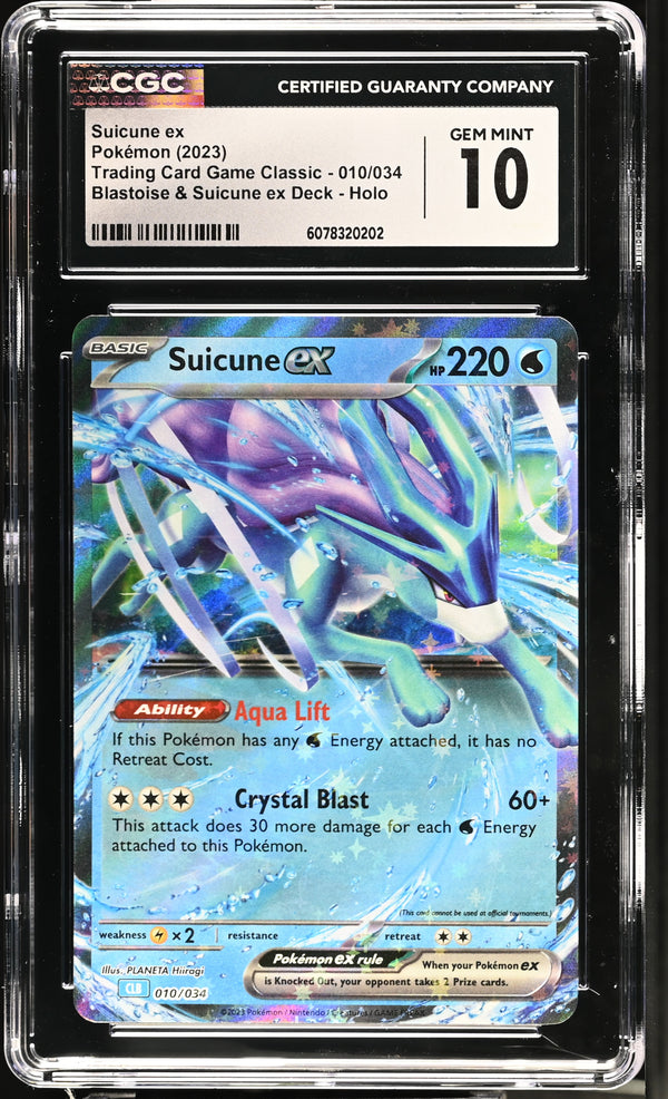 2023 Suicune ex #010/034 CGC Gem Mint 10 (front)