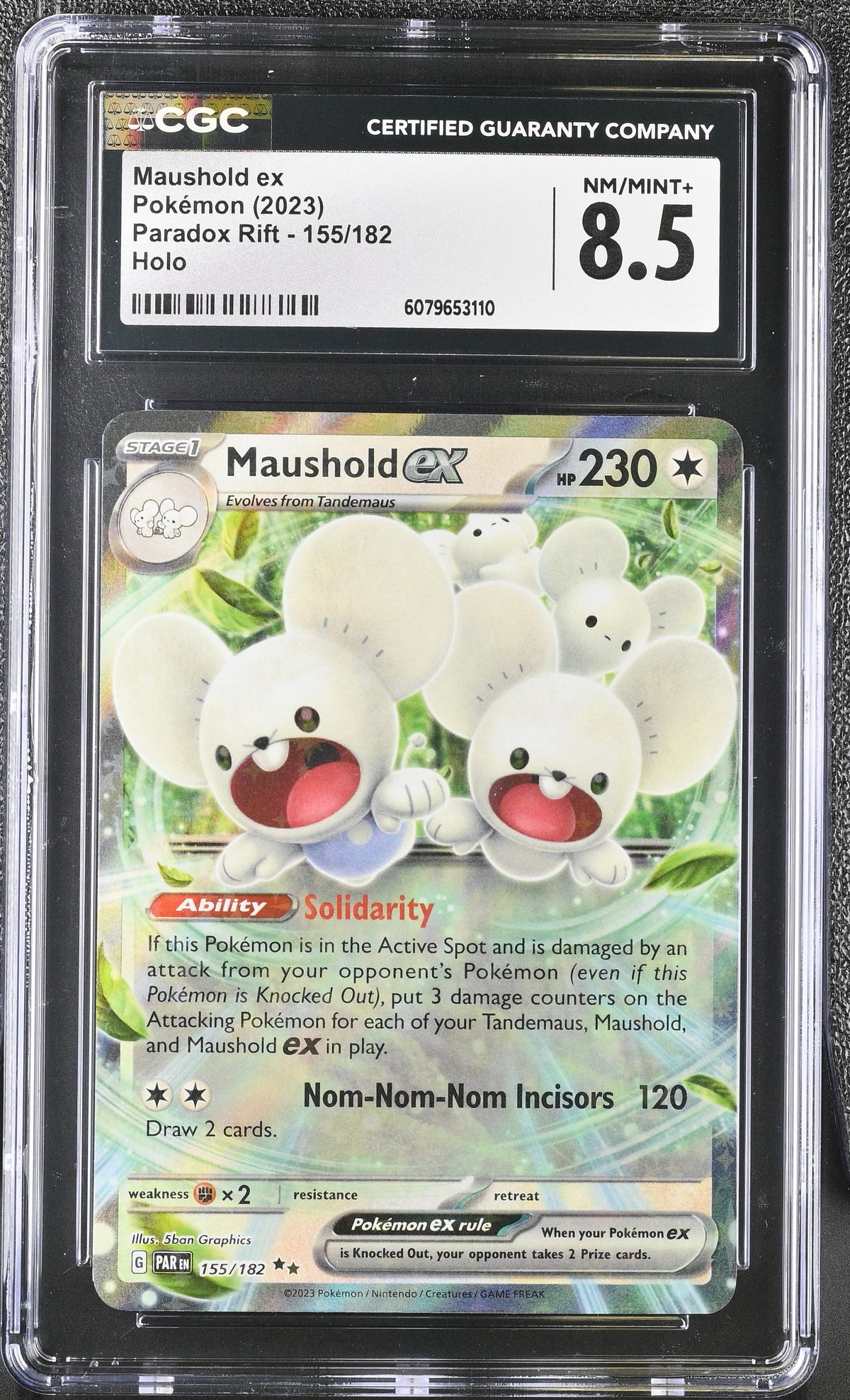 2023 Maushold ex #155/182 Holo CGC 8.5 (front)