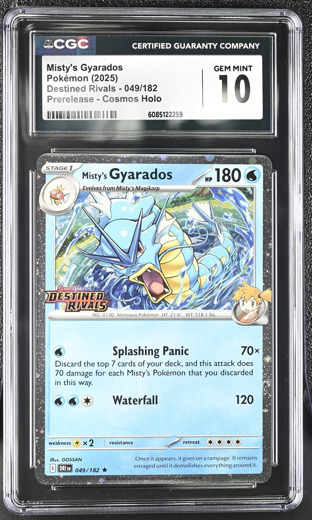2025 Misty's Gyarados #049/182 CGC Gem Mint 10 (front)