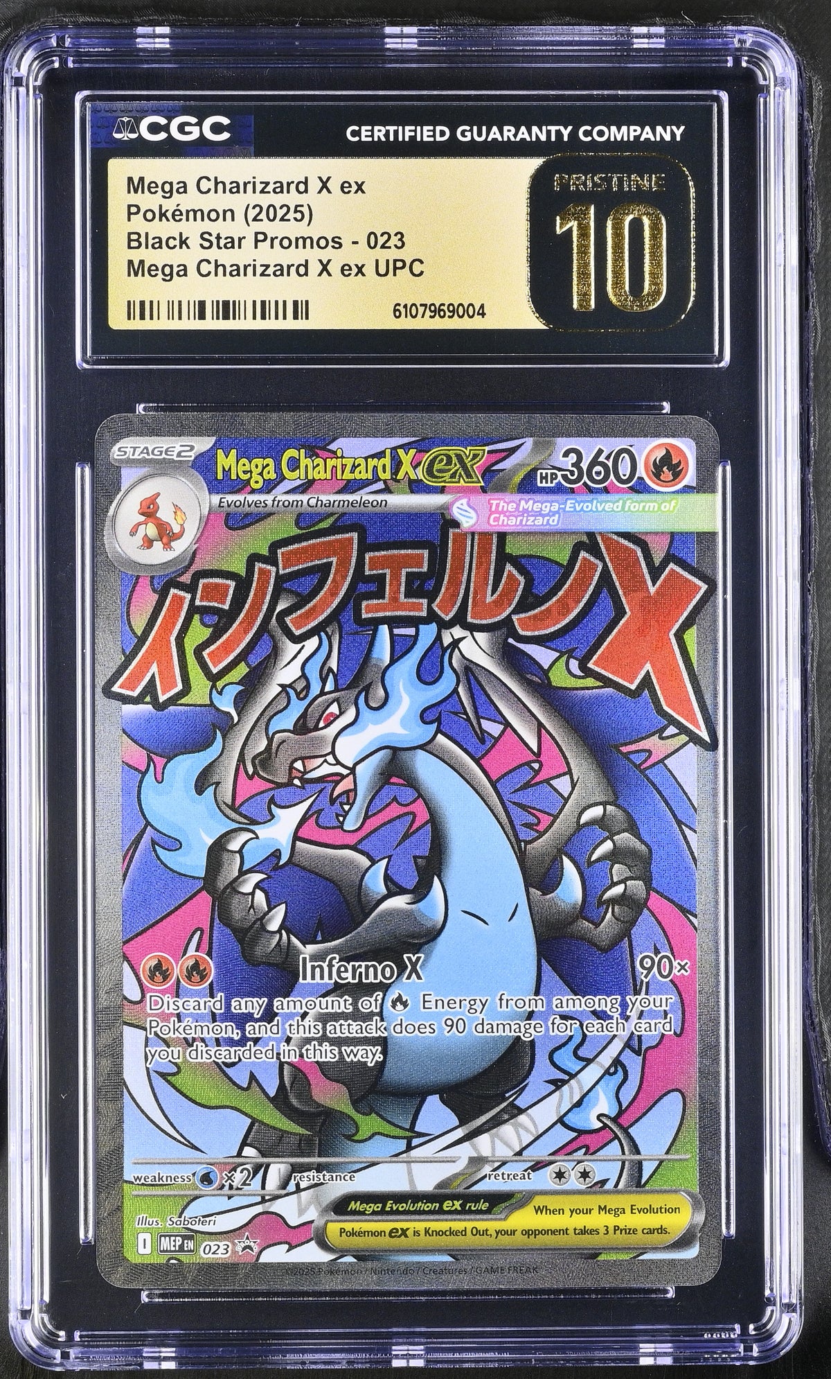 2025 Mega Charizard X ex #023 CGC Pristine 10 (front)