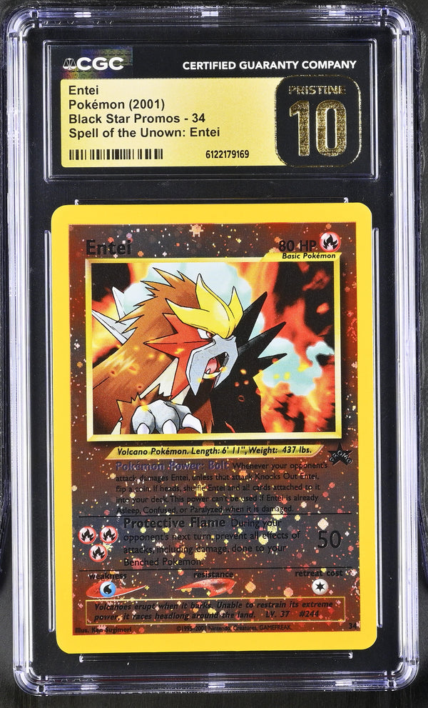 2001 Entei #34 Spell Of The Unown: Entei CGC Pristine 10 (front)