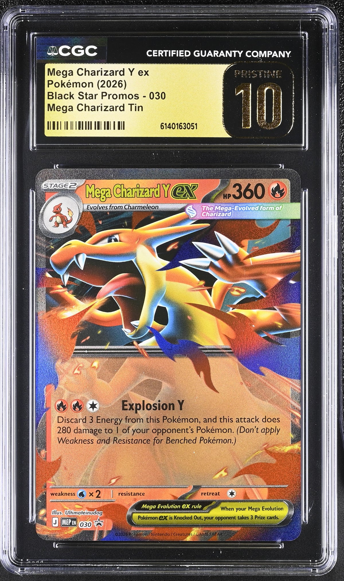 2026 Mega Charizard Y ex #030 CGC Pristine 10 (front)