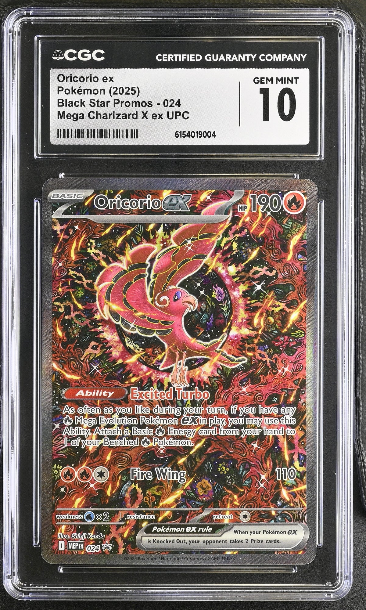 2025 Oricorio ex #024 CGC Gem Mint 10 (front)