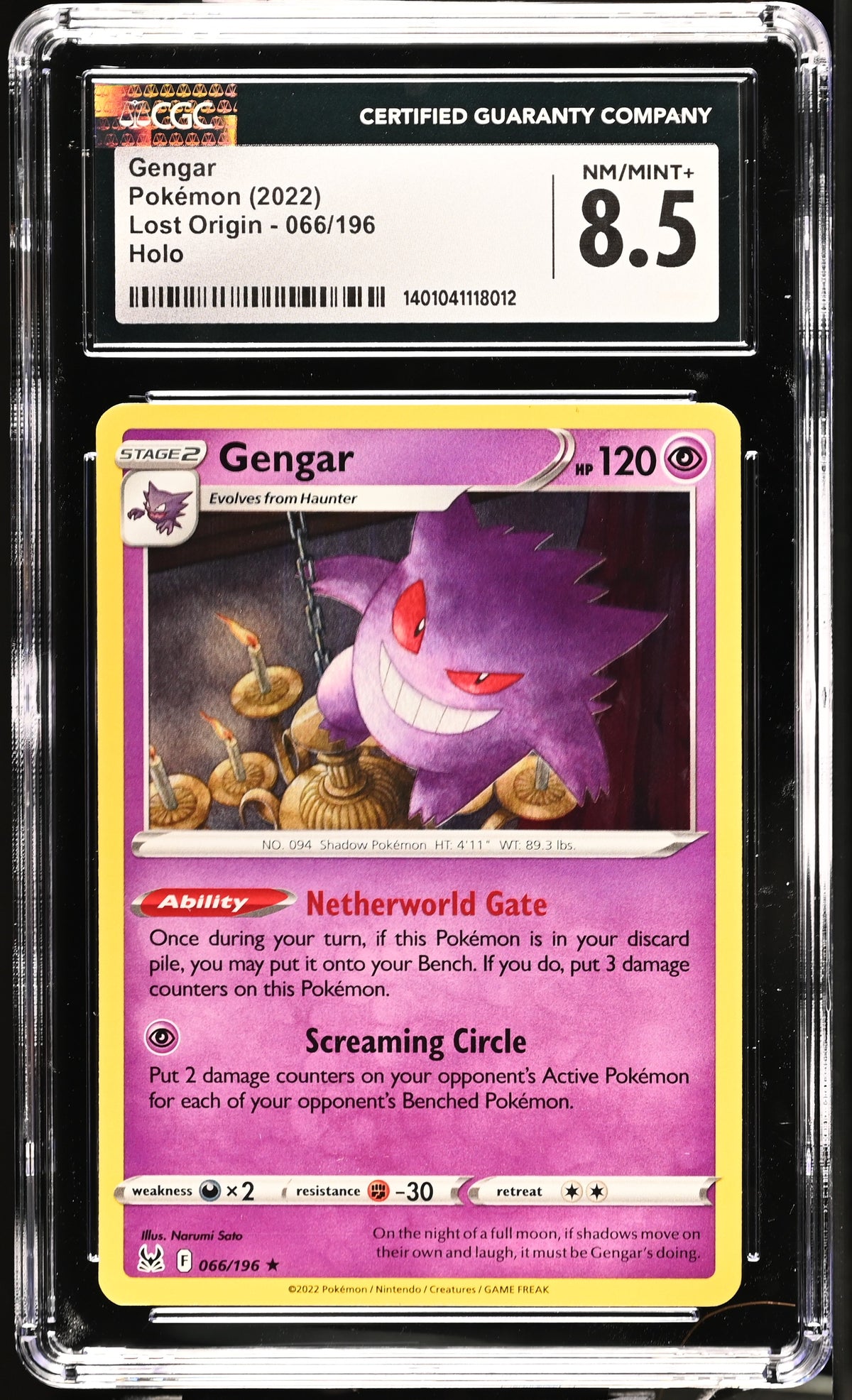 2022 Gengar #066/196 CGC 8.5 (front)