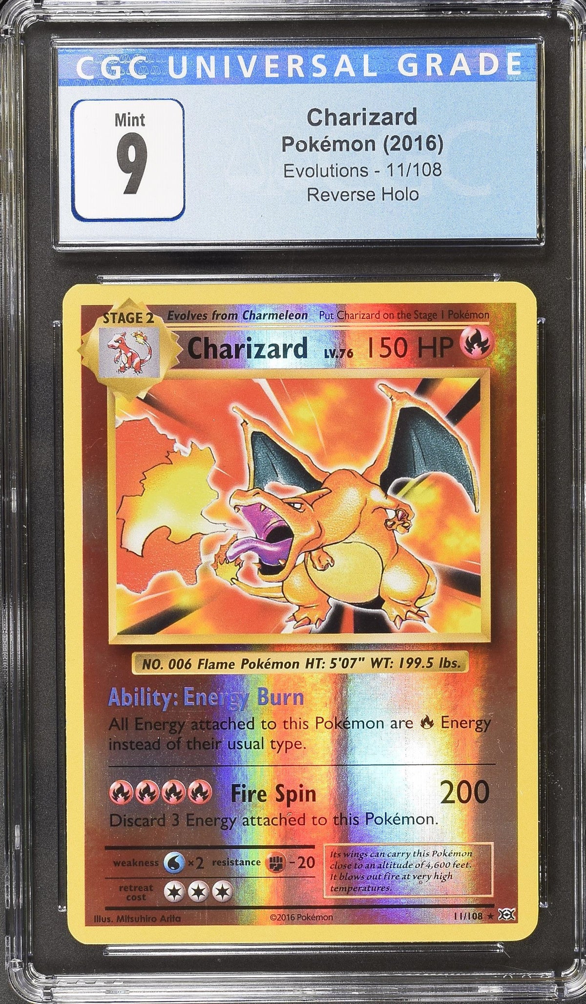 2016 Charizard #11/108 CGC 9 (front)