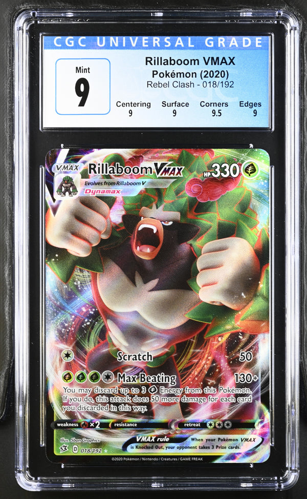 2020 Rillaboom VMAX #018/192 CGC 9 (front)