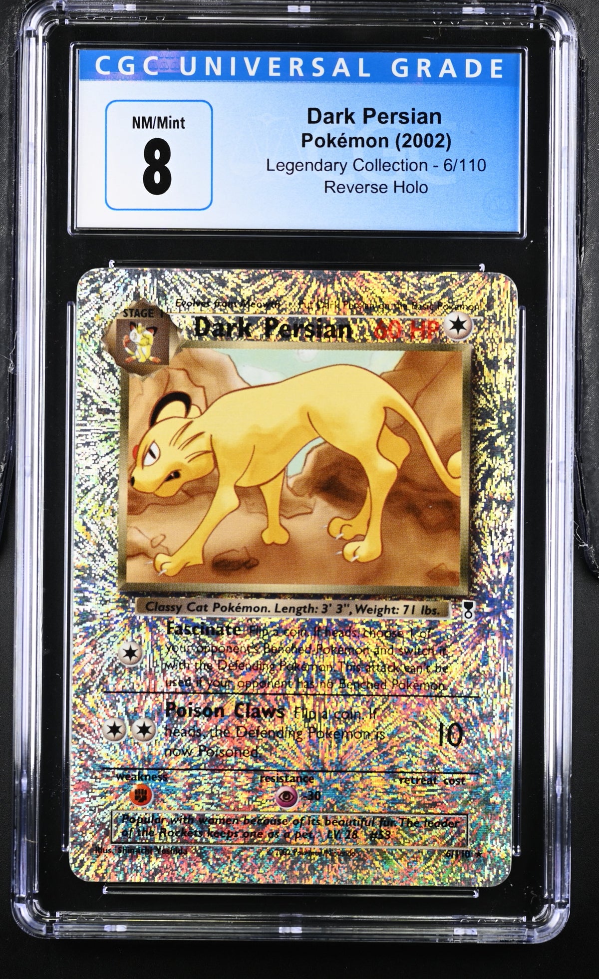 2002 Dark Persian #6/110 Reverse Holo CGC 8 (front)