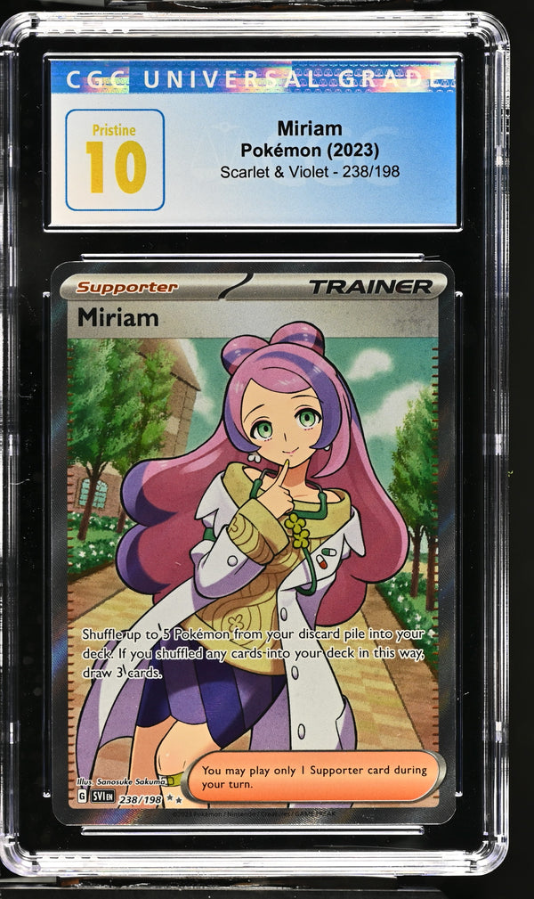2023 Miriam #238/198 Ultra Rare Holo CGC Pristine 10 (front)
