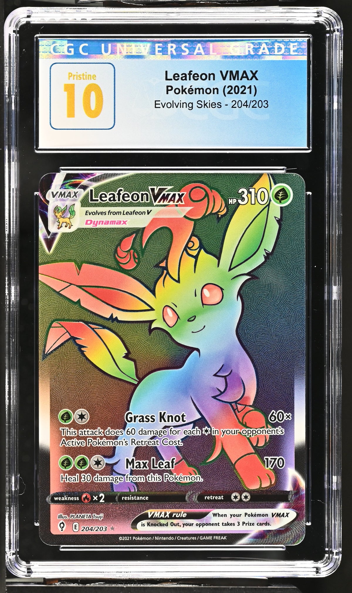 2021 Leafeon VMAX #204/203 CGC Pristine 10 (front)