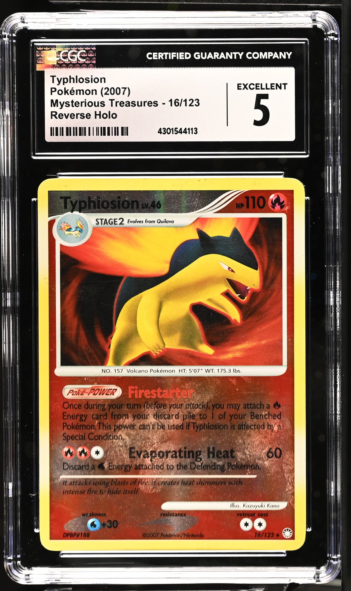2007 Typhlosion #16/123 CGC 5 (front)