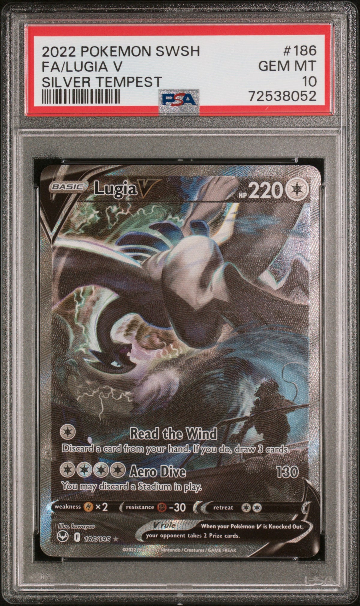 2022 FA/LUGIA V #186 PSA 10 (front)