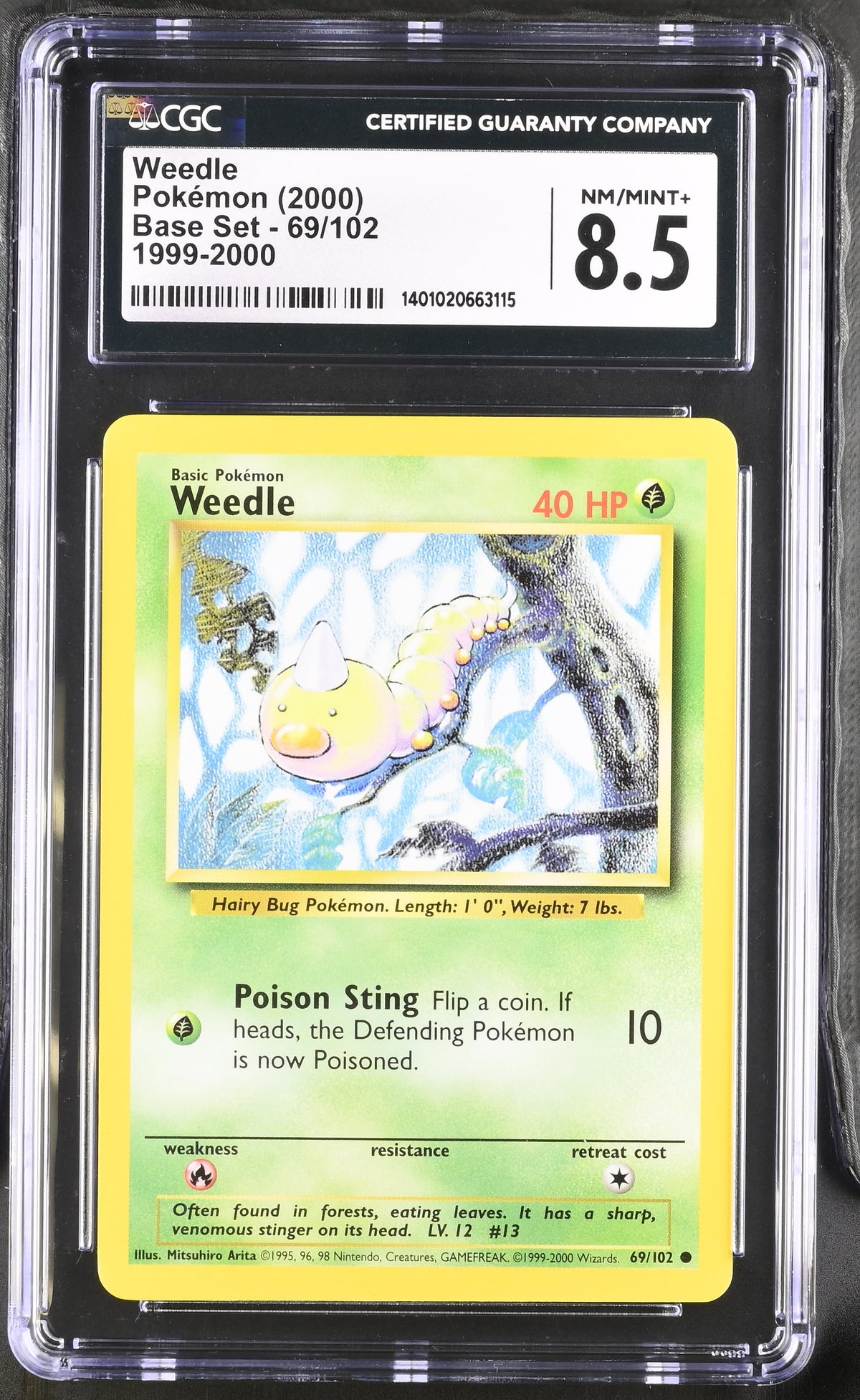 2000 Weedle #69/102 CGC 8.5 (front)