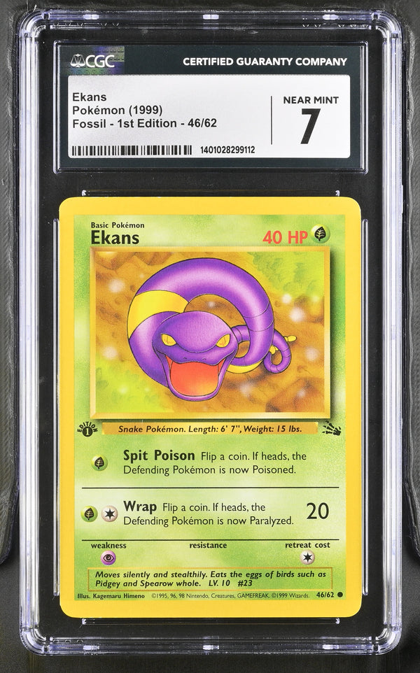 1999 Ekans #46/62 1st Edition CGC 7 (front)