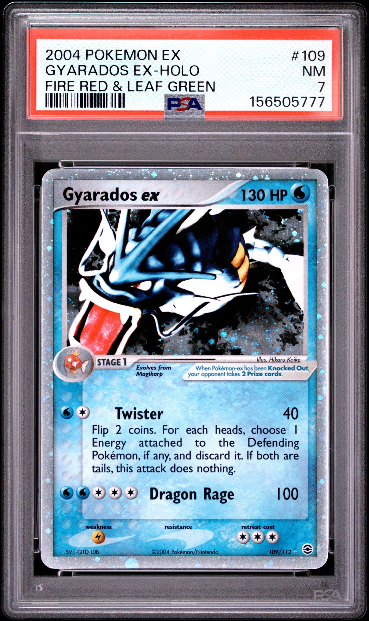 2004 GYARADOS EX-HOLO #109 PSA 7 (front)