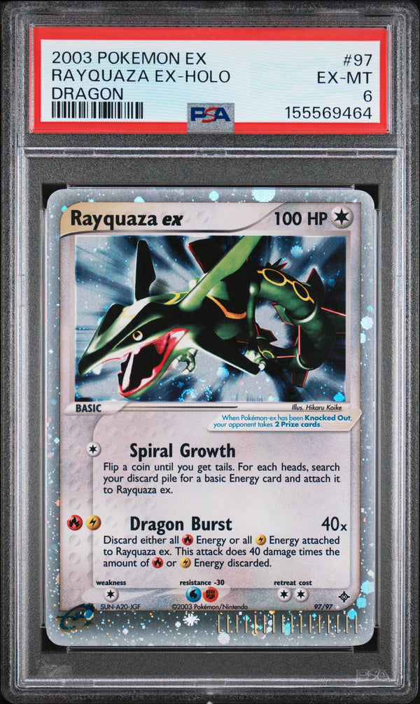 2003 RAYQUAZA EX-HOLO #97 PSA 6 (front)