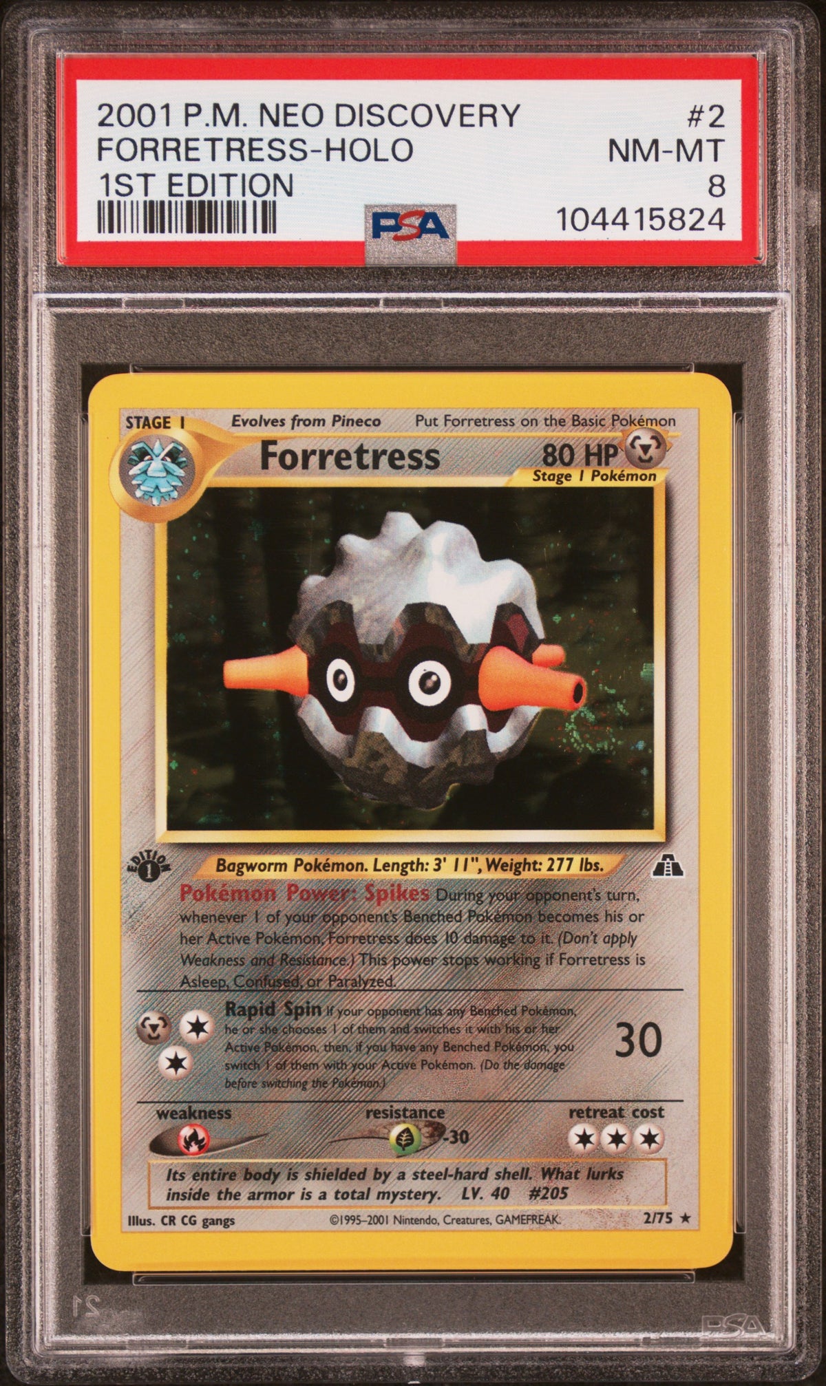 2001 FORRETRESS-HOLO #2 1st Edition PSA 8 (front)