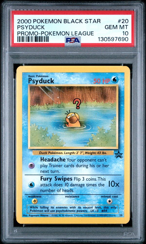2000 PSYDUCK #20 Promo-Pokemon League PSA 10 (front)