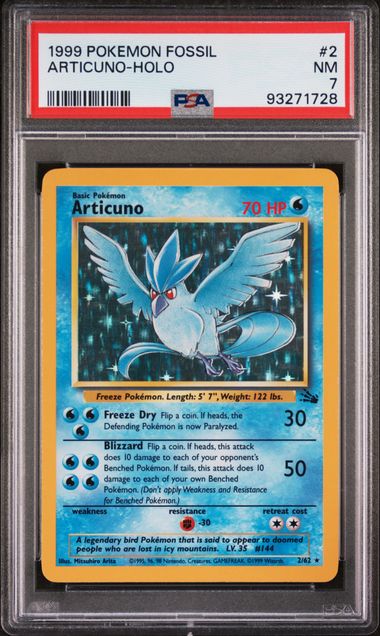 1999 ARTICUNO-HOLO #2 PSA 7 (front)