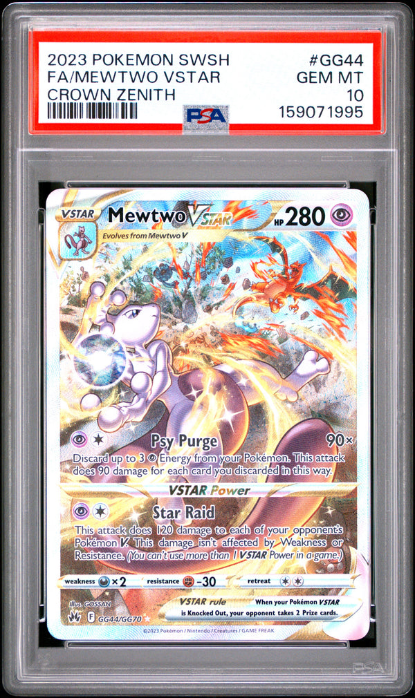2023 FA/MEWTWO VSTAR #GG44 PSA 10 (front)