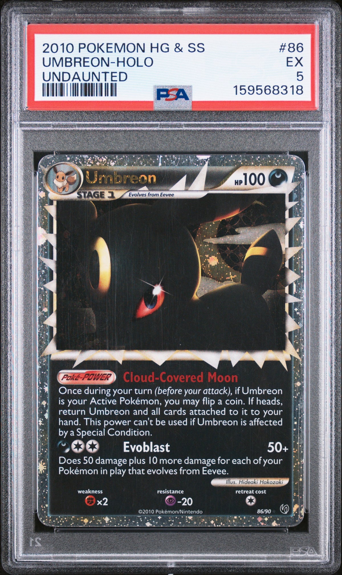 2010 UMBREON-HOLO #86 PSA 5 (front)