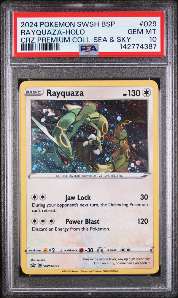 2024 RAYQUAZA-HOLO #029 PSA 10 (front)