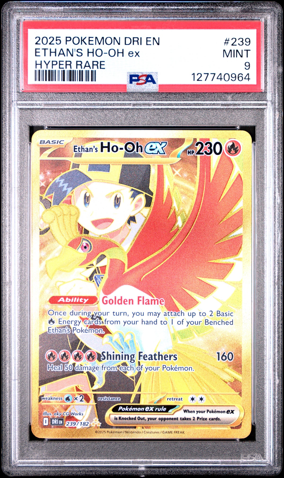 2025 ETHAN'S HO-OH ex #239 PSA 9 (front)