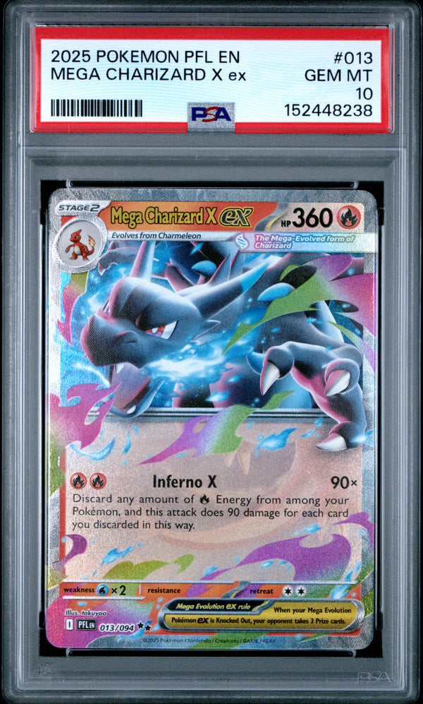2025 MEGA CHARIZARD X ex #013 PSA 10 (front)