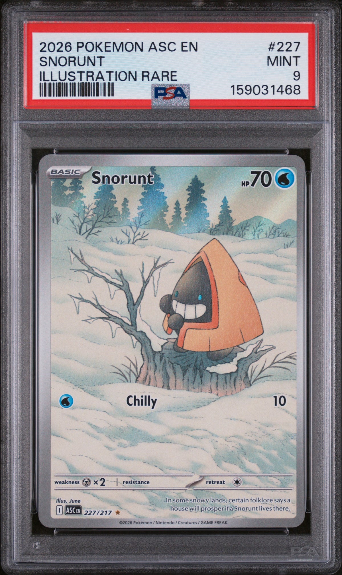 2026 SNORUNT #227 PSA 9 (front)