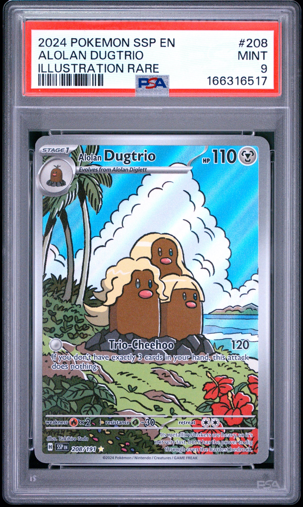 2024 ALOLAN DUGTRIO #208 PSA 9 (front)