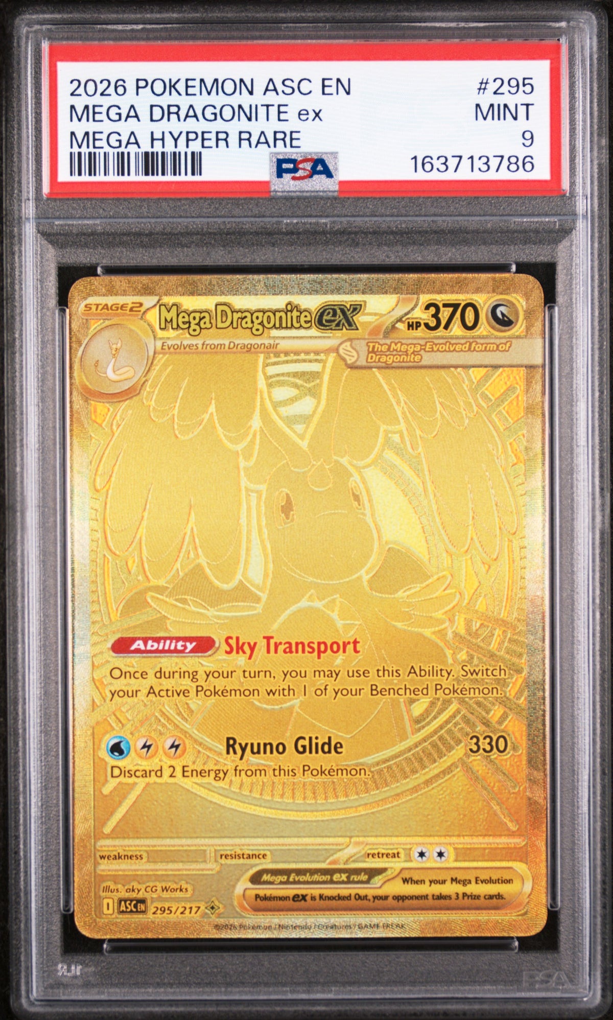 2026 MEGA DRAGONITE ex #295 PSA 9 (front)