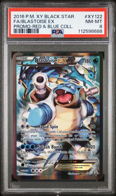 2016 FA/BLASTOISE EX #XY122 PSA 8 (front)