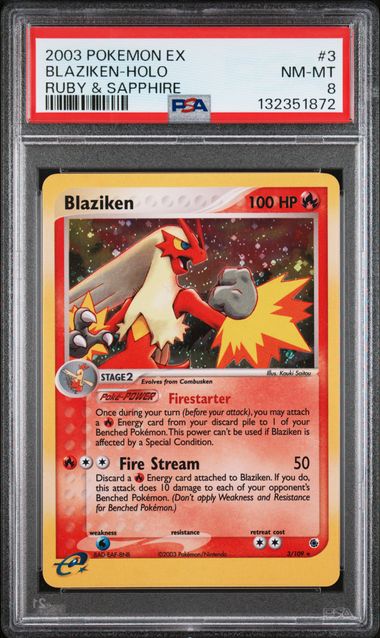 2003 BLAZIKEN-HOLO #3 PSA 8 (front)