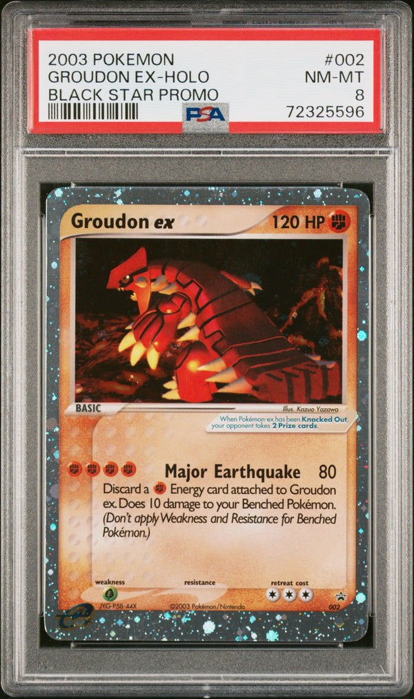 2003 GROUDON EX-HOLO #002 PSA 8 (front)
