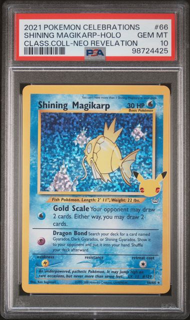 2021 SHINING MAGIKARP-HOLO #66 PSA 10 (front)