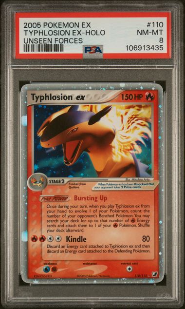 2005 TYPHLOSION EX-HOLO #110 PSA 8 (front)