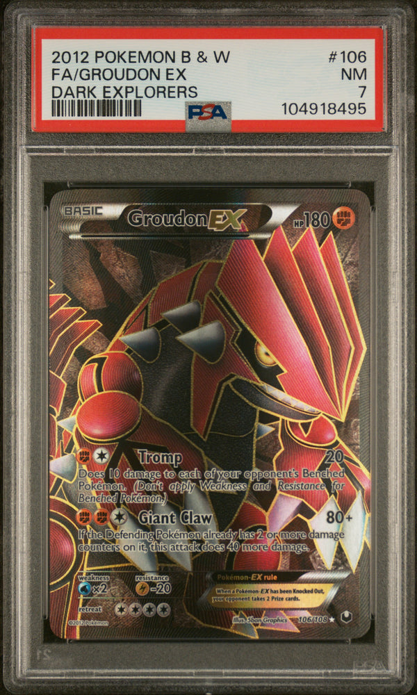 2012 FA/GROUDON EX #106 PSA 7 (front)