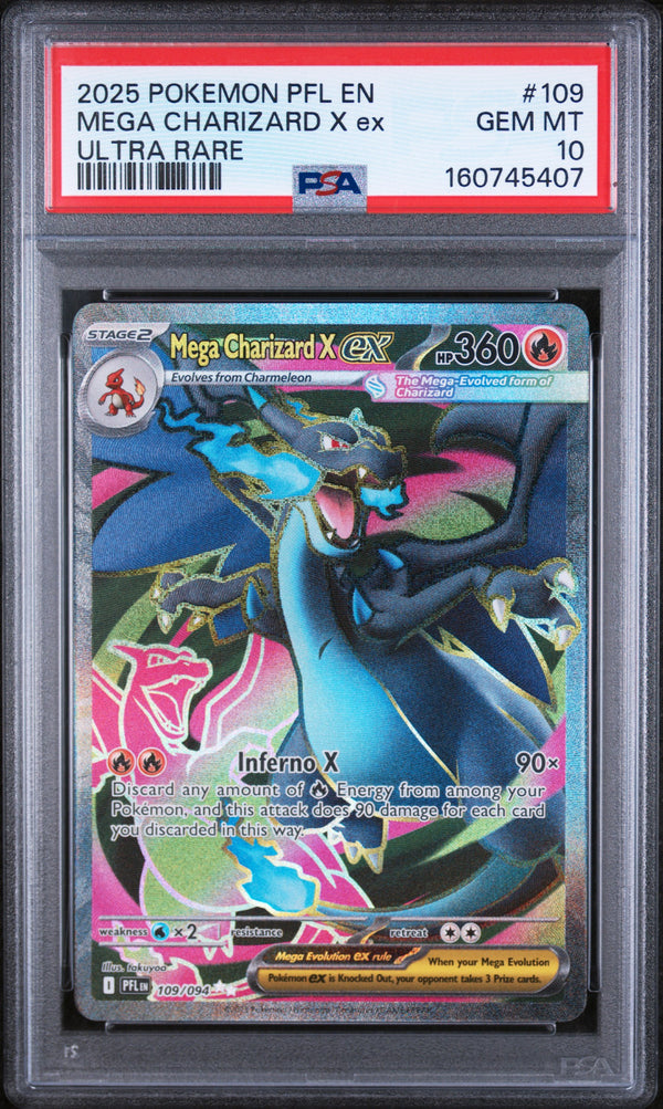 2025 MEGA CHARIZARD X ex #109 PSA 10 (front)