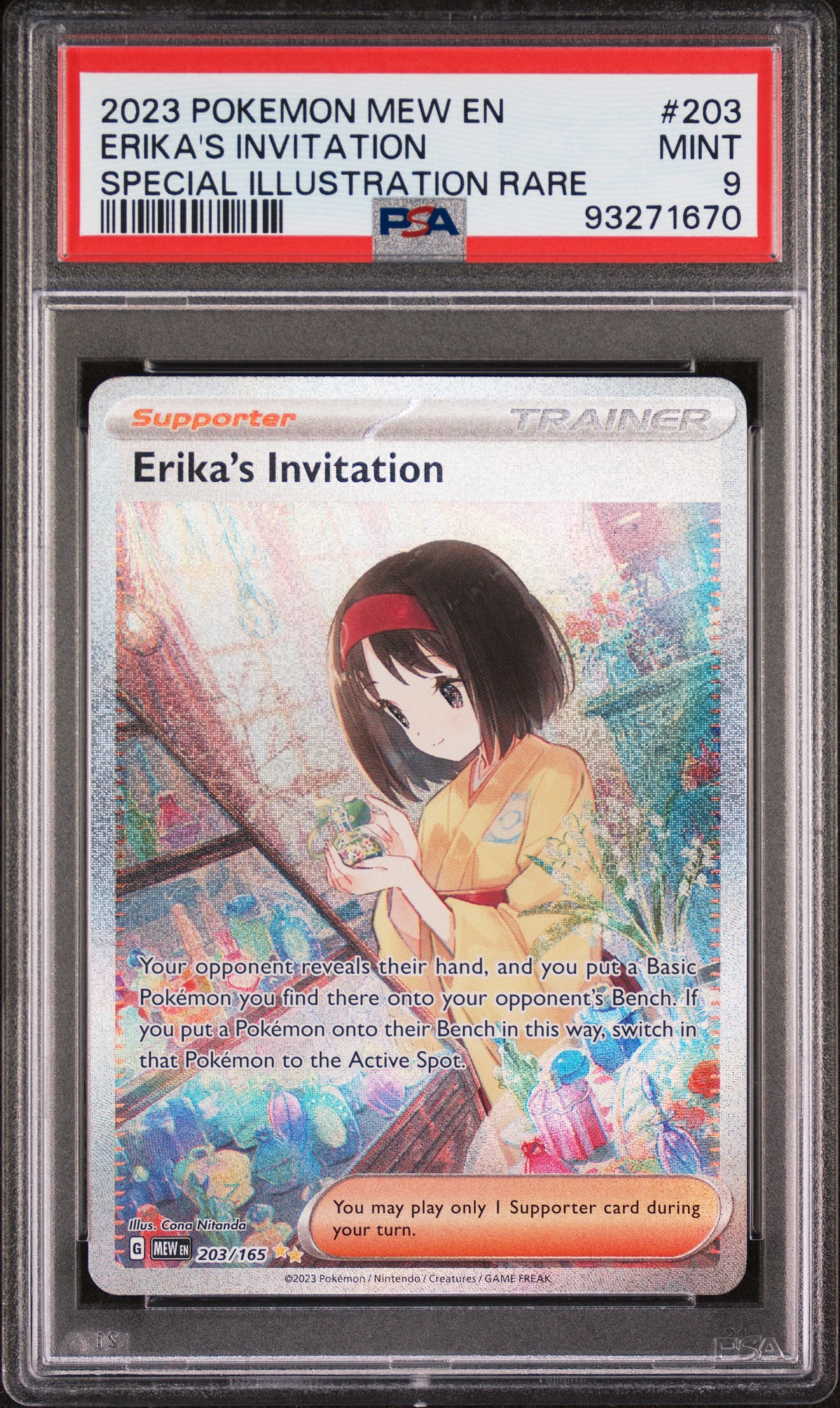 2023 ERIKA'S INVITATION #203 PSA 9 (front)