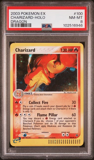 2003 CHARIZARD-HOLO #100 PSA 8 (front)
