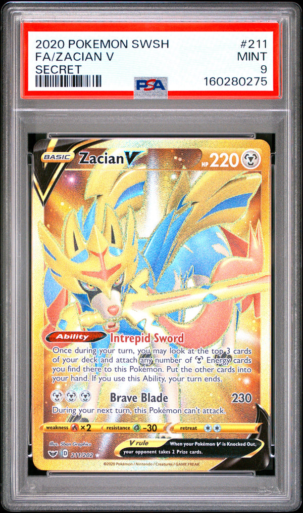 2020 FA/ZACIAN V #211 Secret PSA 9 (front)