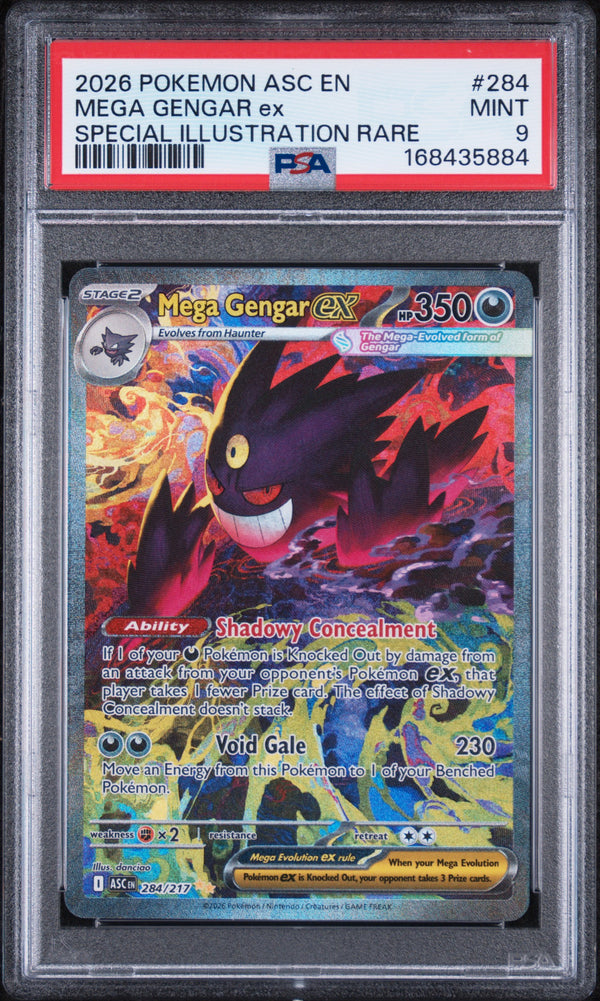 2026 MEGA GENGAR ex #284 PSA 9 (front)