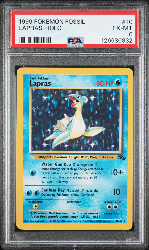 1999 LAPRAS-HOLO #10 PSA 6 (front)