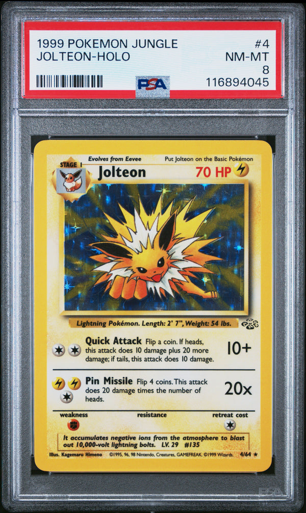 1999 JOLTEON-HOLO #4 PSA 8 (front)